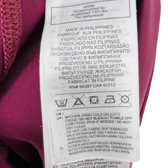 Adidas Women's X Zoe Saldana AEROREADY Burgundy Shine Tights (GS2410) Size 3X - Picture 8 of 9